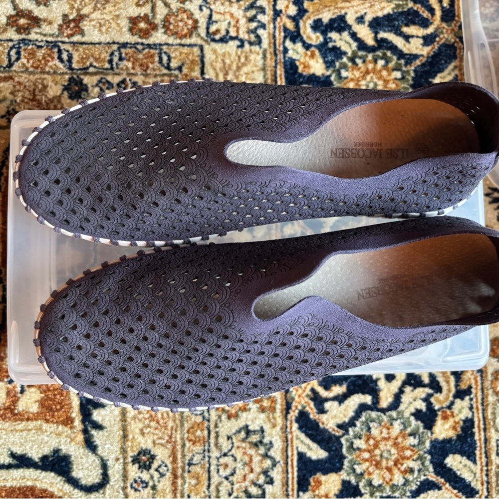 Ilse Jacobsen Dark Blue Perforated Loafers, size 39, like new
